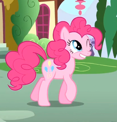 Size: 417x435 | Tagged: safe, screencap, pinkie pie, pony, g4, pinkie pride, female, reaction image, solo