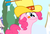 Size: 1586x1080 | Tagged: safe, screencap, pinkie pie, earth pony, pony, g4, pinkie pride, arrow, arrow through hat, derp, faic, female, funny face, giant hat, hat, mare, reaction image, silly, solo