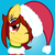 Size: 6000x6000 | Tagged: safe, artist:a-jewel-of-rarity, oc, oc only, oc:shyra, absurd resolution, christmas, clothes, hat, santa costume, santa hat, wink