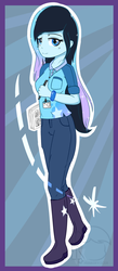 Size: 585x1345 | Tagged: safe, artist:puetsua, oc, oc only, oc:stardust stellar, equestria girls, g4, boots, clothes, denim, equestria girls-ified, high heel boots, jeans, pants, shirt, shoes, solo
