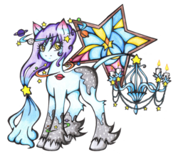 Size: 3707x3283 | Tagged: safe, artist:calavera-garbancera, oc, oc only, original species, augmented tail, high res, solo, traditional art