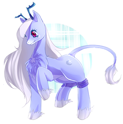 Size: 672x676 | Tagged: safe, artist:forestmurmurs, oc, oc only, oc:moon sparkle, original species, solo