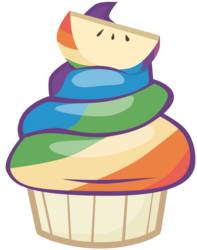 Size: 2365x3000 | Tagged: safe, artist:atnezau, g4, apple, cupcake, food, no pony, rainbow cupcake, resource, simple background, transparent background, vector, zap apple, zap apple cupcake