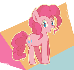 Size: 598x564 | Tagged: safe, artist:akomaru, pinkie pie, g4, cute, diapinkes, female, looking at you, pixiv, solo