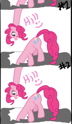 Size: 1166x2000 | Tagged: safe, artist:thaecrasis, pinkie pie, earth pony, pony, g4, comic, female, fourth wall, gimp, mare, pinkie being pinkie, pinkie physics, solo