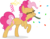 Size: 954x745 | Tagged: safe, artist:ashidaii, artist:poikahorse, oc, oc only, oc:silly string, earth pony, pony, female, mare, offspring, parent:cheese sandwich, parent:pinkie pie, parents:cheesepie, party horn, simple background, solo, transparent background