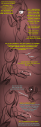 Size: 590x1788 | Tagged: safe, artist:lil miss jay, applejack, oc, oc:ace sleeves, earth pony, semi-anthro, ask lil miss rarity, g4, aj the huntress, amputee, arm hooves, clothes, prosthetic leg, prosthetic limb, prosthetics, scar, tumblr