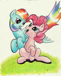 Size: 2389x2945 | Tagged: safe, artist:kittyhawk-contrail, pinkie pie, rainbow dash, g4, high res