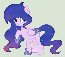 Size: 1144x1002 | Tagged: safe, artist:azureflareponyartist, oc, oc only, pegasus, pony, ethereal mane, magical lesbian spawn, offspring, parent:princess luna, parent:twilight sparkle, parents:twiluna, simple background, solo, starry mane