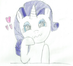 Size: 1743x1576 | Tagged: safe, artist:2shyshy, rarity, g4, bedroom eyes, female, heart, looking at you, newbie artist training grounds, solo, traditional art