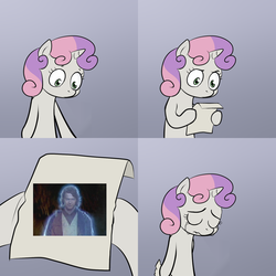 Size: 1024x1024 | Tagged: safe, sweetie belle, g4, anakin skywalker, crying, exploitable meme, hayden christensen, meme, special edition, star wars, sweetie's note meme