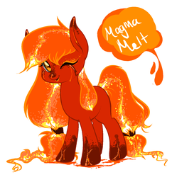 Size: 1228x1270 | Tagged: safe, artist:softcoremirth, oc, oc only, oc:magma melt, solo
