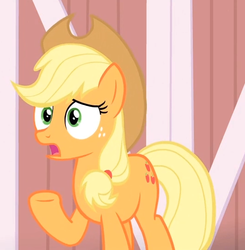 Size: 531x541 | Tagged: safe, screencap, applejack, g4, simple ways, female, reaction image, solo