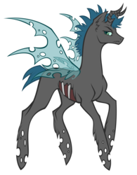 Size: 1050x1345 | Tagged: safe, artist:haventide, oc, oc only, oc:morphos, changeling, solo