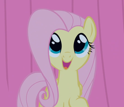 Size: 1081x935 | Tagged: safe, screencap, fluttershy, filli vanilli, g4, female, flutterguy, happy, looking up, mare, smiling, solo