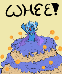 Size: 900x1078 | Tagged: safe, artist:obscuresmudge, trixie, pony, unicorn, g4, cake, female, mare, solo