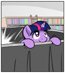 Size: 788x894 | Tagged: safe, artist:muffinshire, twilight sparkle, comic:twilight's first day, g4, adorkable, cute, dork, filly, muffinshire is trying to murder us, nerdgasm, single panel, smiling, twiabetes, younger