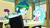 Size: 1920x1080 | Tagged: safe, screencap, captain planet, indigo wreath, paisley, equestria girls, g4, my little pony equestria girls, background human, computer, female, laptop computer, male, shrunken pupils, surprised