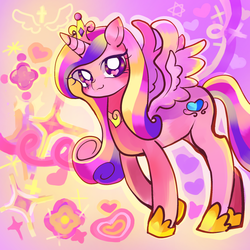 Size: 900x900 | Tagged: safe, artist:marihico, princess cadance, g4, female, heart eyes, solo, wingding eyes