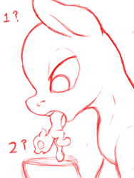 Size: 675x900 | Tagged: safe, artist:php187, oc, oc only, pony, fetish, imminent vore, micro, monochrome, mouth hold, wip