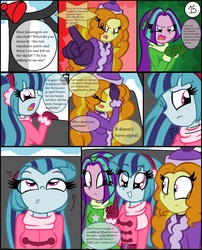 Size: 802x995 | Tagged: safe, artist:queentigrel, adagio dazzle, aria blaze, sonata dusk, equestria girls, g4, a dazzling winter, comic, winter