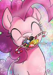 Size: 636x900 | Tagged: safe, artist:tsitra360, pinkie pie, earth pony, pony, g4, 30 minute art challenge, candy, candy cane, female, food, lollipop, solo