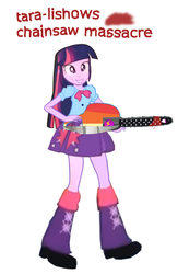 Size: 782x1202 | Tagged: safe, twilight sparkle, equestria girls, g4, chainsaw