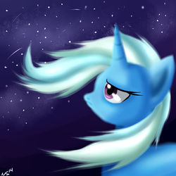 Size: 1000x1000 | Tagged: safe, artist:novaspark, trixie, pony, unicorn, g4, female, mare, solo, windswept mane