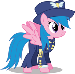 Size: 4981x4909 | Tagged: safe, artist:9de-light6, firefly, general firefly, pegasus, pony, g1, absurd resolution, ancient wonderbolts uniform, clothes, female, hat, mare, simple background, solo, transparent background, uniform, vector