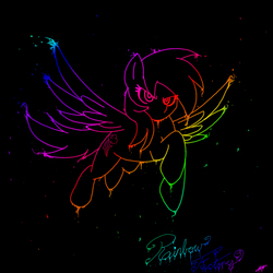 Size: 800x800 | Tagged: safe, artist:artybeat, rainbow dash, fanfic:rainbow factory, g4, black, fanart, paint, rainbow, redo