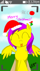 Size: 720x1280 | Tagged: safe, artist:funsketch, oc, oc only, oc:funsketch, christmas, cute, selfie, solo, tongue out
