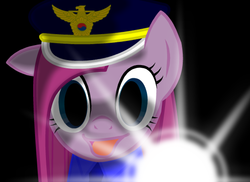 Size: 550x400 | Tagged: safe, artist:ggumbaramggun, pinkie pie, g4, flashlight (object), pinkamena diane pie, police