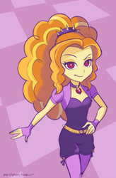 Size: 448x683 | Tagged: safe, artist:marvelpoison, adagio dazzle, equestria girls, g4, my little pony equestria girls: rainbow rocks, clothes, female, fingerless gloves, gloves, jewelry, looking at you, necklace, pendant, purple background, simple background, smiling, solo