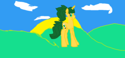 Size: 1018x477 | Tagged: safe, artist:awsome pony mlp, oc, oc only, oc:art gallry, pony, unicorn, solo