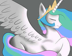 Size: 3300x2550 | Tagged: safe, artist:girrox211, princess celestia, g4, eyes closed, female, high res, solo