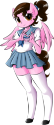 Size: 589x1357 | Tagged: safe, artist:taekwon-magic, oc, oc only, oc:shinta pony, anthro, ambiguous facial structure, sailor uniform