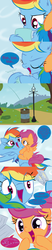 Size: 822x3948 | Tagged: safe, artist:frist44, rainbow dash, scootaloo, g4, cheerilee-s-chalkboard, comic, crumpled, cute, cutealoo, dashabetes, excited, fluffy, flying, happy, lamppost, note, park, patreon, scootacurse, speech bubble, ticket, trash can, tumblr