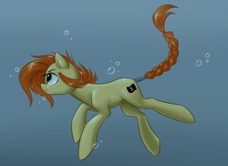 Size: 2554x1857 | Tagged: safe, artist:solweig, oc, oc only, bubble, swimming, tail wrap, underwater