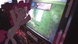 Size: 2222x1250 | Tagged: safe, pinkie pie, g4, dance dance revolution, irl, photo, ponies in real life, rhythm game