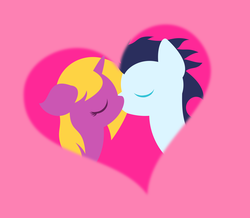 Size: 4937x4314 | Tagged: safe, artist:bryastar, soarin', oc, oc:bright star, g4, absurd resolution, canon x oc, heart, kissing, love