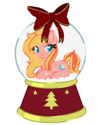 Size: 629x810 | Tagged: safe, artist:hikariviny, oc, oc only, oc:dreamy sweet, snow globe, solo