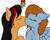 Size: 1250x1000 | Tagged: safe, artist:fearingfun, artist:tres-apples, oc, oc only, oc:fearingfun, pegasus, pony, eyes closed, female, floppy ears, kissing, male, mistletoe, straight