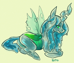 Size: 1265x1075 | Tagged: safe, artist:fornicata, queen chrysalis, goo pony, original species, g4, featureless crotch