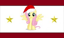 Size: 214x126 | Tagged: safe, fluttershy, g4, flag, hat, santa hat