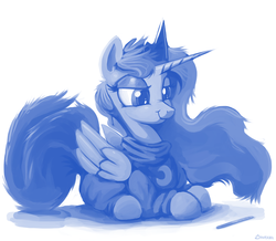 Size: 3445x3000 | Tagged: safe, artist:dimfann, princess luna, g4, bad joke, clothes, female, high res, monochrome, popsicle, popsicle stick, scrunchy face, solo