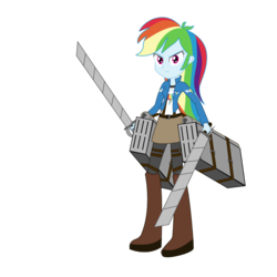 Size: 1000x1000 | Tagged: safe, artist:amante56, rainbow dash, equestria girls, g4, .svg available, attack on titan, crossover, female, simple background, solo, svg, transparent background, vector