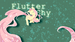 Size: 1366x768 | Tagged: safe, artist:brassiamaurva, angel bunny, fluttershy, pegasus, pony, g4, eyes closed, long tail, open mouth, portrait, smiling, vector, wallpaper