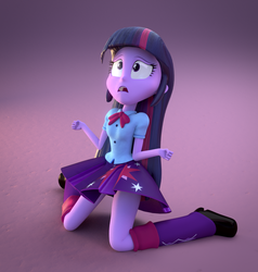 Size: 864x906 | Tagged: safe, artist:borickrut, artist:creatorofpony, twilight sparkle, equestria girls, g4, my little pony equestria girls, 3d, blender, boots, female, shoes, solo, twiscream