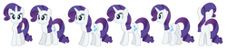 Size: 3271x725 | Tagged: safe, artist:aleximusprime, rarity, g4, butt, female, plot, reference sheet, solo, turnaround
