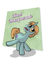 Size: 545x743 | Tagged: safe, artist:1trick, artist:lunarshinestore, oc, oc only, oc:steel masquerade, pony, unicorn, horse party, solo